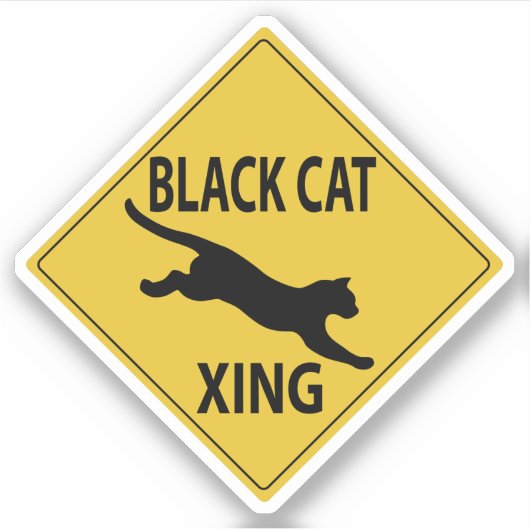 Black Cat XING Sticker (Voorkant)