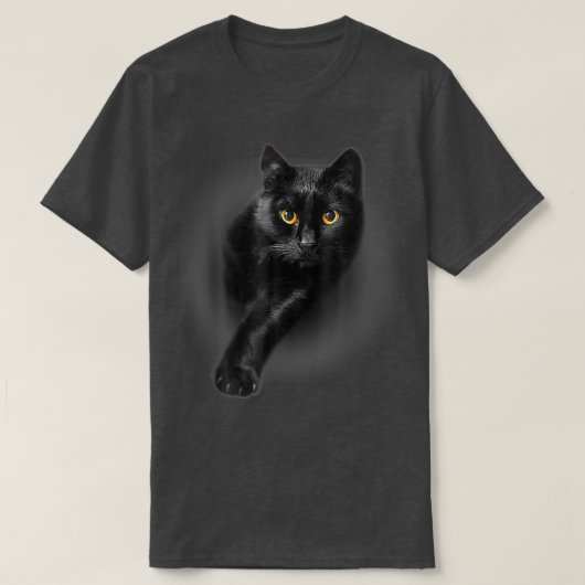 Black Cat Yellow Eyes Cats T-shirt Giften (Design voorkant)