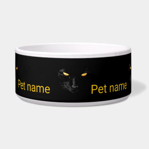 Black Cat Yellow Eyes Voerbakje