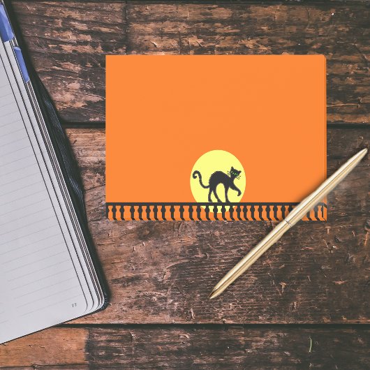 Black Cat Yellow Moon Fence Post-it® Notes
