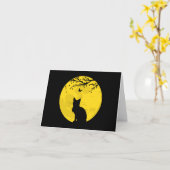 Black Cat Yellow Moon Kaart (Gele Bloem)