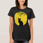 Black Cat Yellow Moon T-shirt (Voorkant)
