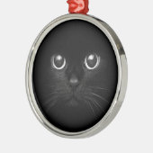 Black Cat Yule-kerstversiering Metalen Ornament (Links)