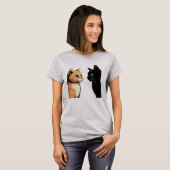 Black Cat Zoning Out - Grappige Kitten Meme T-shirt (Voorkant volledig)