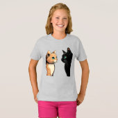 Black Cat Zoning Out - Grappige Kitten Meme T-shirt (Voorkant volledig)