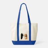 Black Cat Zoning Out - Grappige Kitten Meme Tote Bag (Achterkant)