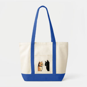 Black Cat Zoning Out - Grappige Kitten Meme Tote Bag