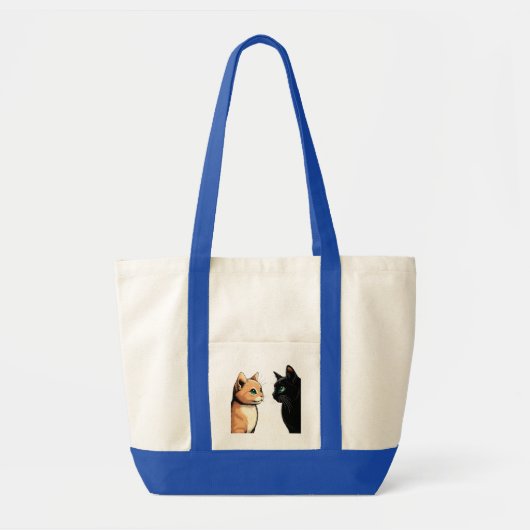 Black Cat Zoning Out - Grappige Kitten Meme Tote Bag (Voorkant)
