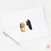 Black Cat Zoning Out - Grappige Kitten Meme Vierkante Sticker (Envelop)