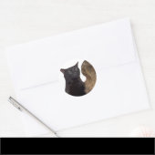 Black Cat Zoning Out Ronde Sticker (Envelop)