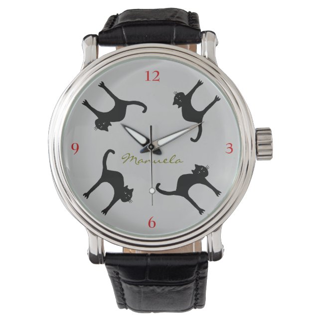 black cats addname horloge (Voorkant)