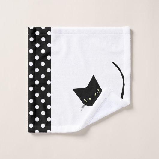 Black Cats Bathroom Towel Set Bad Handdoek (Wasdoekje)