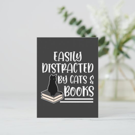 Black Cats Books Reader Kitten verslaafde boekworm Briefkaart (Staand voorkant)
