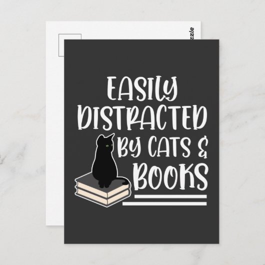 Black Cats Books Reader Kitten verslaafde boekworm Briefkaart (Voorkant / Achterkant)