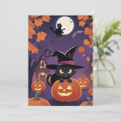 Black Cat's Charm - Halloween Gift Kaart (Staand voorkant)