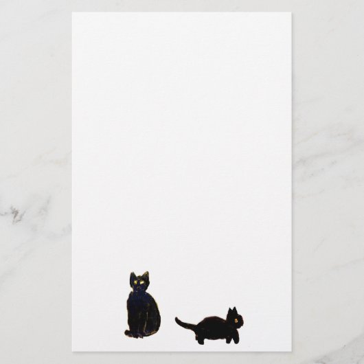Black Cats Cute Kat Briefpapier (Voorkant)