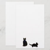 Black Cats Cute Kat Briefpapier (Voorkant / Achterkant)