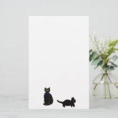 Black Cats Cute Kat Briefpapier (Staand voorkant)