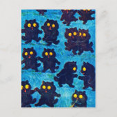 Black Cats Dancing in Moonlight, Louis Wain Briefkaart (Voorkant)