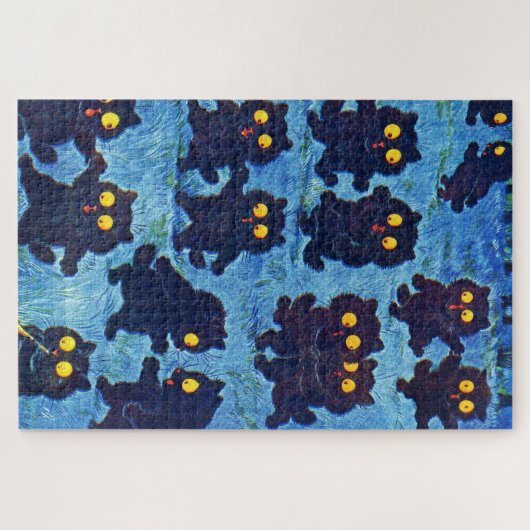 Black Cats Dancing in Moonlight, Louis Wain Legpuzzel (Horizontaal)