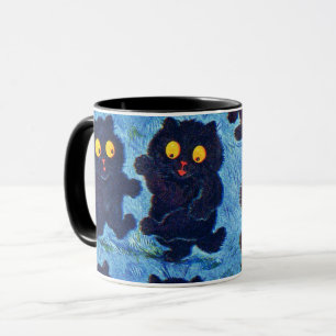 Black Cats Dancing in Moonlight, Louis Wain Mok