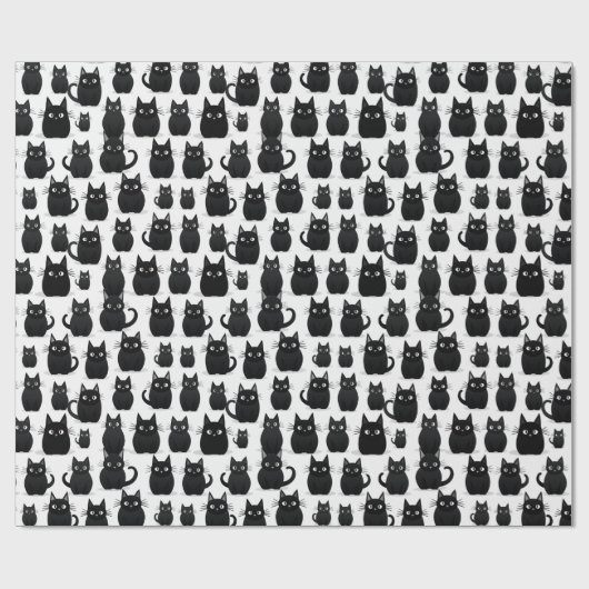 Black Cats Halloween Cadeaupapier (Vlak)