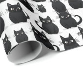 Black Cats Halloween Cadeaupapier (Rol Hoek)