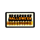 Black Cats Halloween Greeting Etiket (Voorkant)