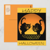 Black Cats Halloween-ontwerp Briefkaart (Voorkant / Achterkant)