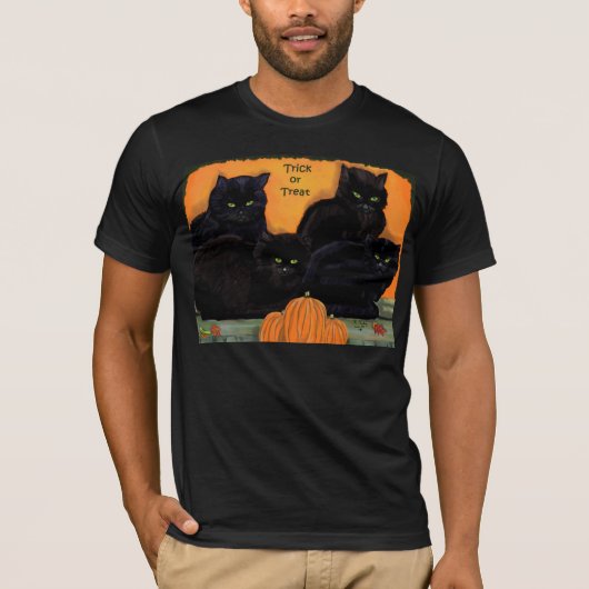 Black Cats Halloween t-shirt (Voorkant)