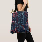 Black Cats Halloween Tote Bag (Dichtbij)