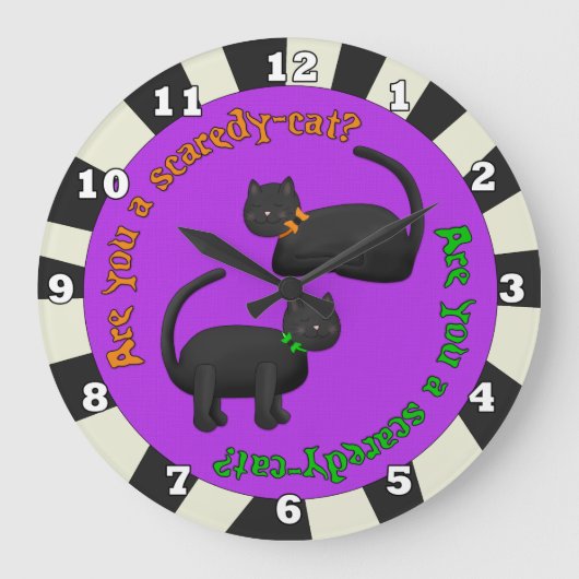 Black Cats Halloween Wall klok (Voorkant)
