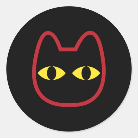 Black Cat's Headshot Sticker Sticker (Voorkant)