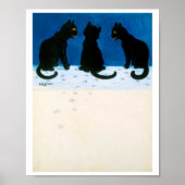 Black Cats in the Snow, Louis Wain Poster (Voorkant)