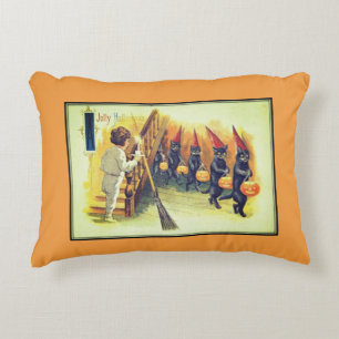 Black Cats Jolly Halloween  Halloween Kaart Accent Kussen