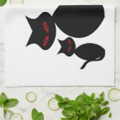 Black Cats Mama en Baby Art Deco Kitchen Towels Theedoek (Gevouwen)