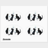 Black Cats Martinis Stickers (Vel)