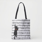 Black Cats op Bladmuziek Canvas tas (Voorkant)