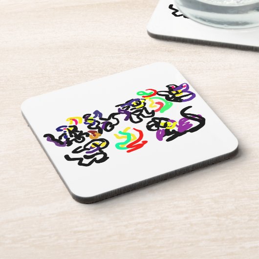 Black  Cats party Bier Onderzetter (Linkerzijde)