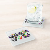 Black  Cats party Glazen Onderzetter (Schuin)