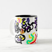 Black  Cats party Tweekleurige Koffiemok (Voorkant links)