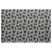 Black Cats Pattern Black en Grey Stof (Yard (91,4 cm))