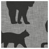 Black Cats Pattern Black en Grey Stof (Close Up)