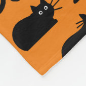 Black Cats Pattern | Katten zwart en Sinaasappel Fleece Deken (Hoek)