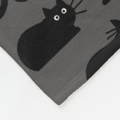 Black Cats Pattern | Koel Kat zwart en grijs Fleece Deken (Hoek)