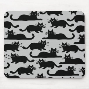 Black Cats Pattern Muismat