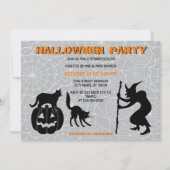 Black Cats Pompoen & Sorcerer Halloween Uitnodigin Kaart (Voorkant)