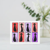 Black Cats Pop Art Gifts Briefkaart (Staand voorkant)