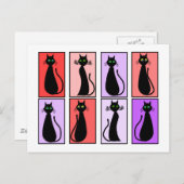 Black Cats Pop Art Gifts Briefkaart (Voorkant / Achterkant)