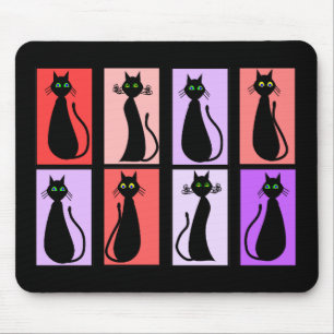 Black Cats Pop Art Gifts Muismat